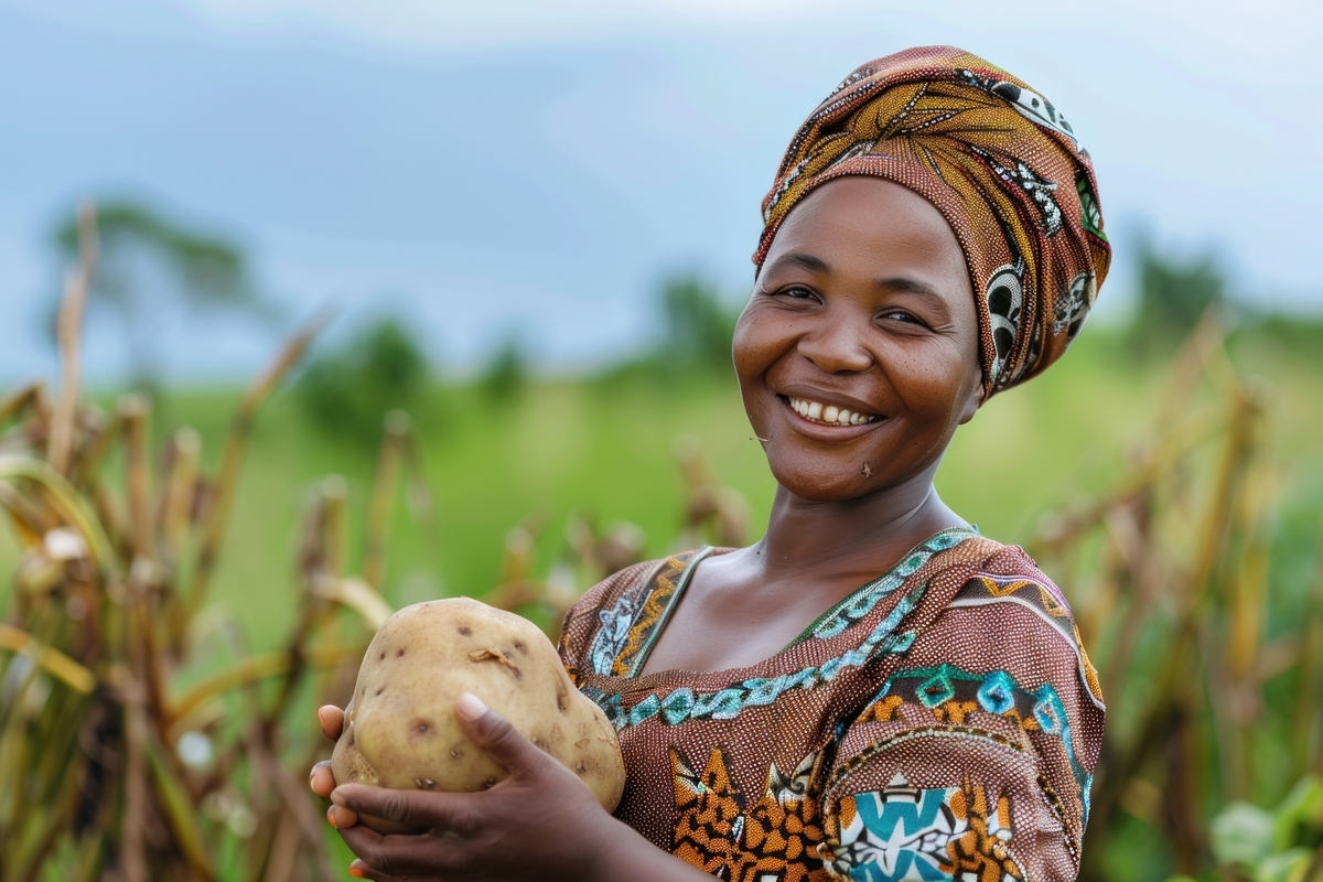 Black South African woman farmers clothing shoulder apparel.